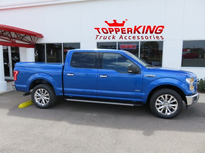 2016 Ford F150 with LEER 750 Sport, Side Steps, Chrome, Tint, Hitch by TopperKING Brandon 813-689-2449 or Clearwater FL 727-530-9066. Call!