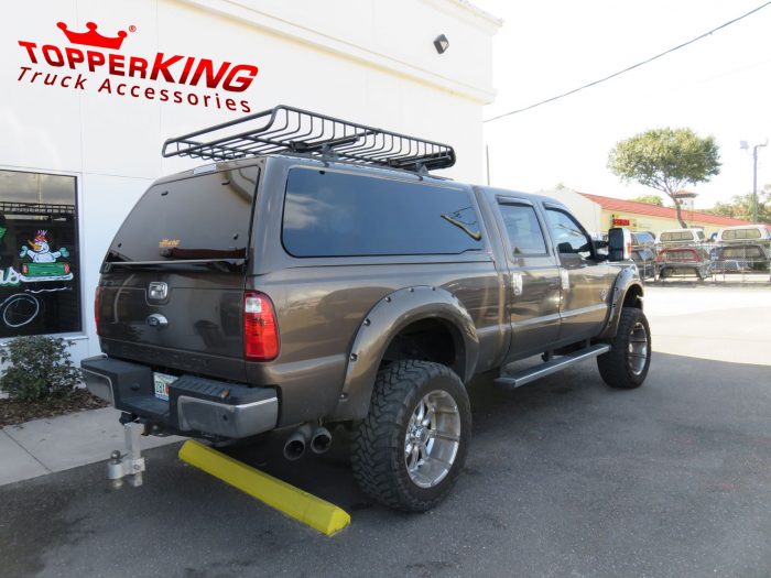 2016 Ford F250 with LEER 100XQ, Roof Rack, Fender Flares, Side Steps, Bug Guard, Vent Visor. Call TopperKING Brandon 813-689-2449 or Clearwater 727-530-9066