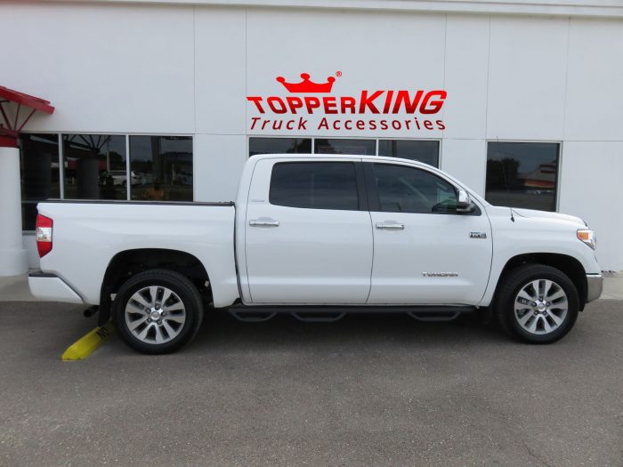2016 Toyota Tundra with LEER 350M/TrilogyX2T, Chrome, Drop Down Side Steps, Tint, Hitch. Call TopperKING Brandon 813-689-2449 or Clearwater FL 727-530-9066.
