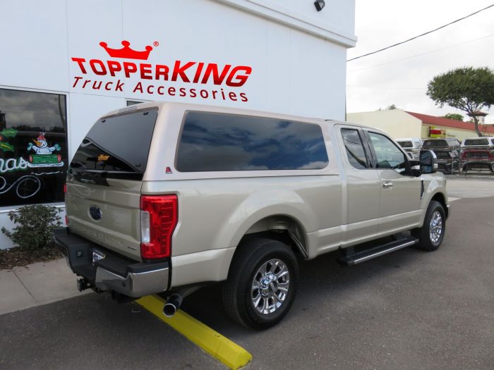 2017 Ford F250 with LEER 100XQ Fiberglass Topper, Side Steps, Hitch, Tint by TopperKING in Brandon FL 813-689-2449 or Clearwater FL 727-530-9066. Call Now!