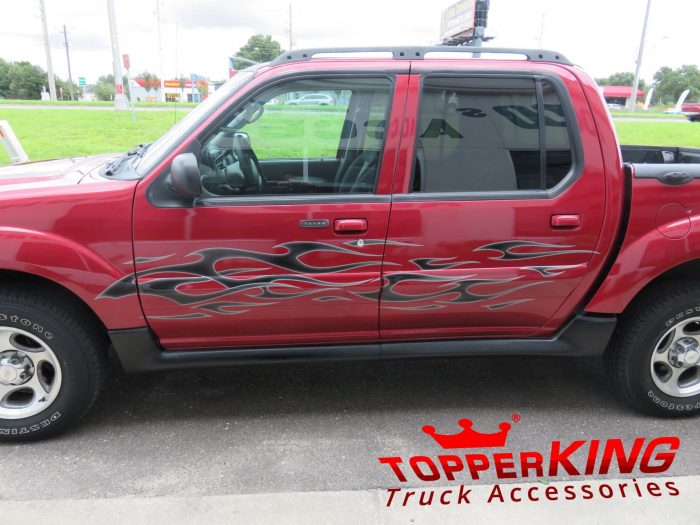 2005 Ford Explorer Sport Trac with Graphics, Bug Guard, Hitch, Bedliner, Tint. Call TopperKING Brandon 813-689-2449 Clearwater 727-530-9066.