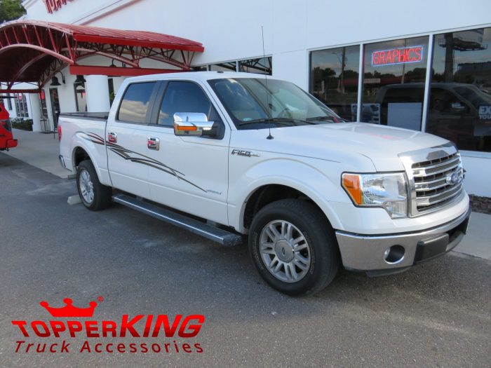 2013 Ford F150 Extang Solid Fold, Graphics, Running Boards, Chrome,Tint, Hitch. Call TopperKING Brandon 813-689-2449 Clearwater 727-530-9066.