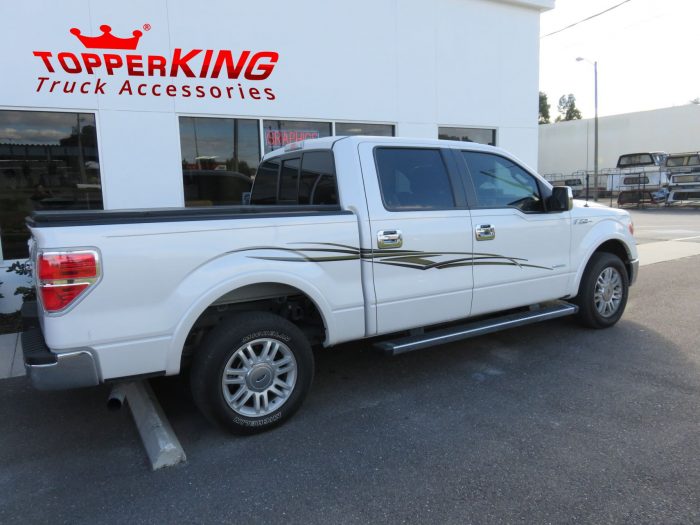 2013 Ford F150 Extang Solid Fold, Graphics, Running Boards, Chrome,Tint, Hitch. Call TopperKING Brandon 813-689-2449 Clearwater 727-530-9066.