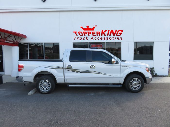 2013 Ford F150 Extang Solid Fold, Graphics, Running Boards, Chrome,Tint, Hitch. Call TopperKING Brandon 813-689-2449 Clearwater 727-530-9066.