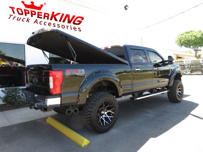 2017 Ford F250 with LEER 700, Running Boards, Vent Visors, Fender Flares. Call TopperKING Brandon 813-689-2449 or Clearwater FL 727-530-9066.