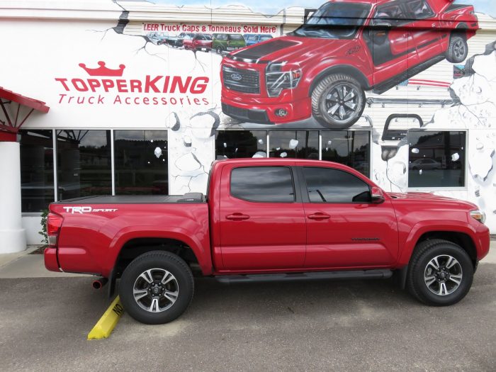 2017 Toyota Tacoma with LEER Ricochet, Black Out Nerf Bars, Tint, Hitch by TopperKING in Brandon, FL 813-689-2449 or Clearwater, FL 727-530-9066. Call Now!