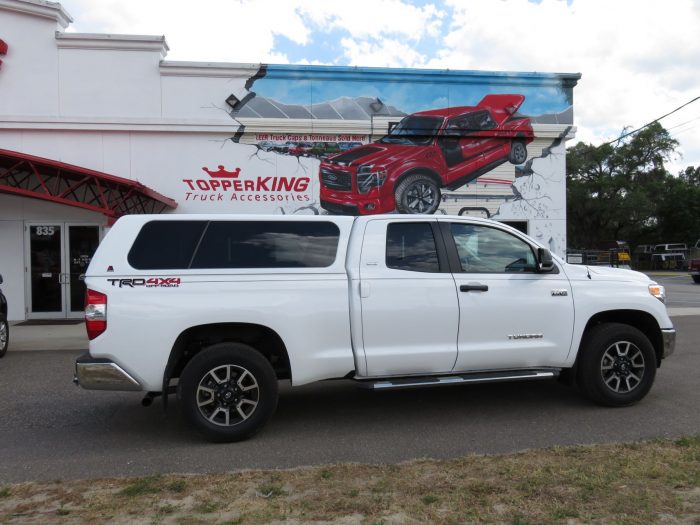 2017 Toyota Tundra with LEER 100XL, Nerf Bars, Hitch, Tint by TopperKING in Brandon, FL 813-689-2449 or Clearwater, FL 727-530-9066. Call today!