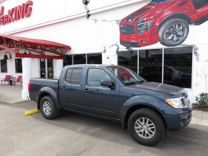 2015 Nissan Frontier with Ranch SportWrap Fiberglass Lid, Bedliner, Tint, Hitch by TopperKING Brandon 813-689-2449 or Clearwater FL 727-530-9066. Call Now!