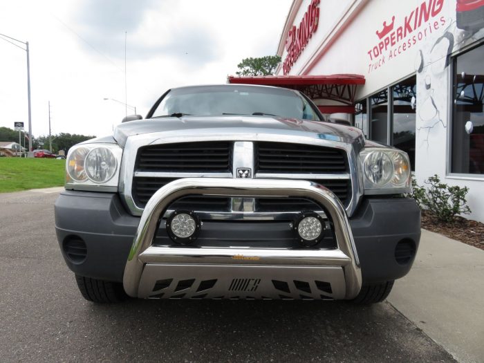 2007 Dodge Dakota with Leer 180, Bull Bars, Nerf Bars, Chrome, Tint, Hitch by TopperKING in Brandon FL 813-689-2449 or Clearwater FL 727-530-9066. Call us!