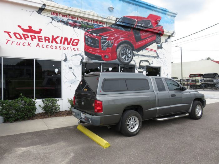 2007 Dodge Dakota with Leer 180, Bull Bars, Nerf Bars, Chrome, Tint, Hitch by TopperKING in Brandon FL 813-689-2449 or Clearwater FL 727-530-9066. Call us!