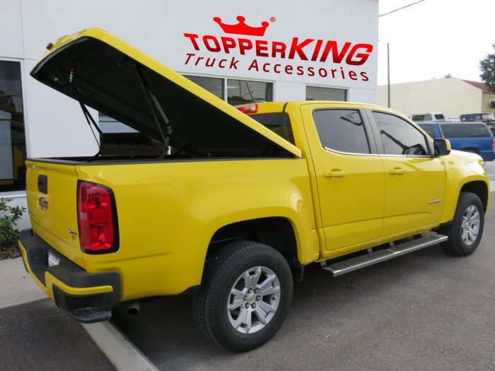 2015 Chevy Colorado with LEER 700 fiberglass tonneau, Running Boards, Tint by TopperKING Brandon FL 813-689-2449 or Clearwater FL 727-530-9066. Call today!