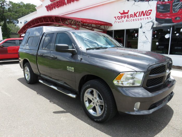 2017 Dodge RAM with Ranch Supreme fiberglass topper, Nerf Bars, Hitch, Tint by TopperKING Brandon 813-689-2449 or Clearwater FL 727-530-9066. Call today!