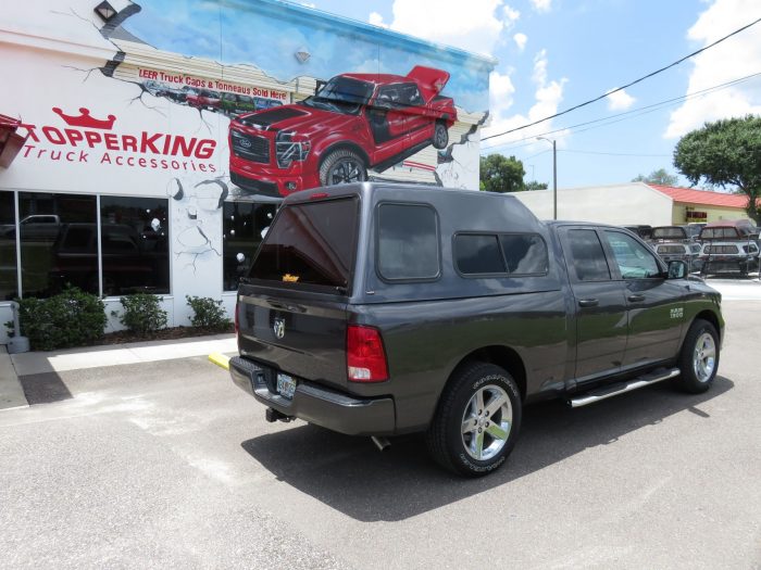 2017 Dodge RAM with Ranch Supreme fiberglass topper, Nerf Bars, Hitch, Tint by TopperKING Brandon 813-689-2449 or Clearwater FL 727-530-9066. Call today!