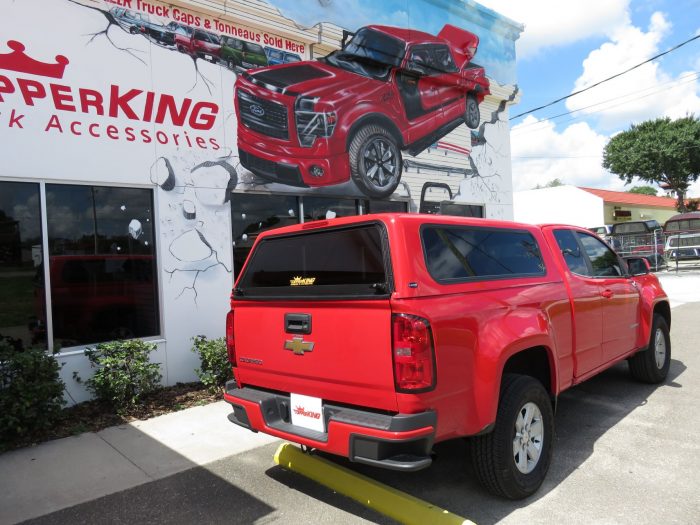 2016 Chevy Colorado with Ranch Echo Fiberglass Topper, Tint, Hitch by TopperKING in Brandon, FL 813-689-2449 or Clearwater, FL 727-530-9066. Call us today!