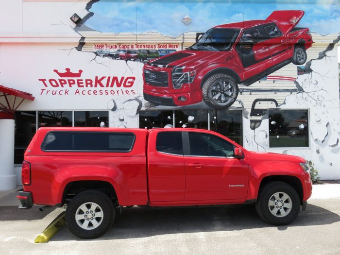 2016 Chevy Colorado with Ranch Echo Fiberglass Topper, Tint, Hitch by TopperKING in Brandon, FL 813-689-2449 or Clearwater, FL 727-530-9066. Call us today!