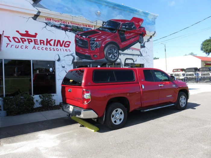 2016 Toyota Tundra with Leer 100XR, Nerf Bars, Chrome, Tint, Hitch by TopperKING in Brandon, FL 813-689-2449 or Clearwater, FL 727-530-9066. Call Today!