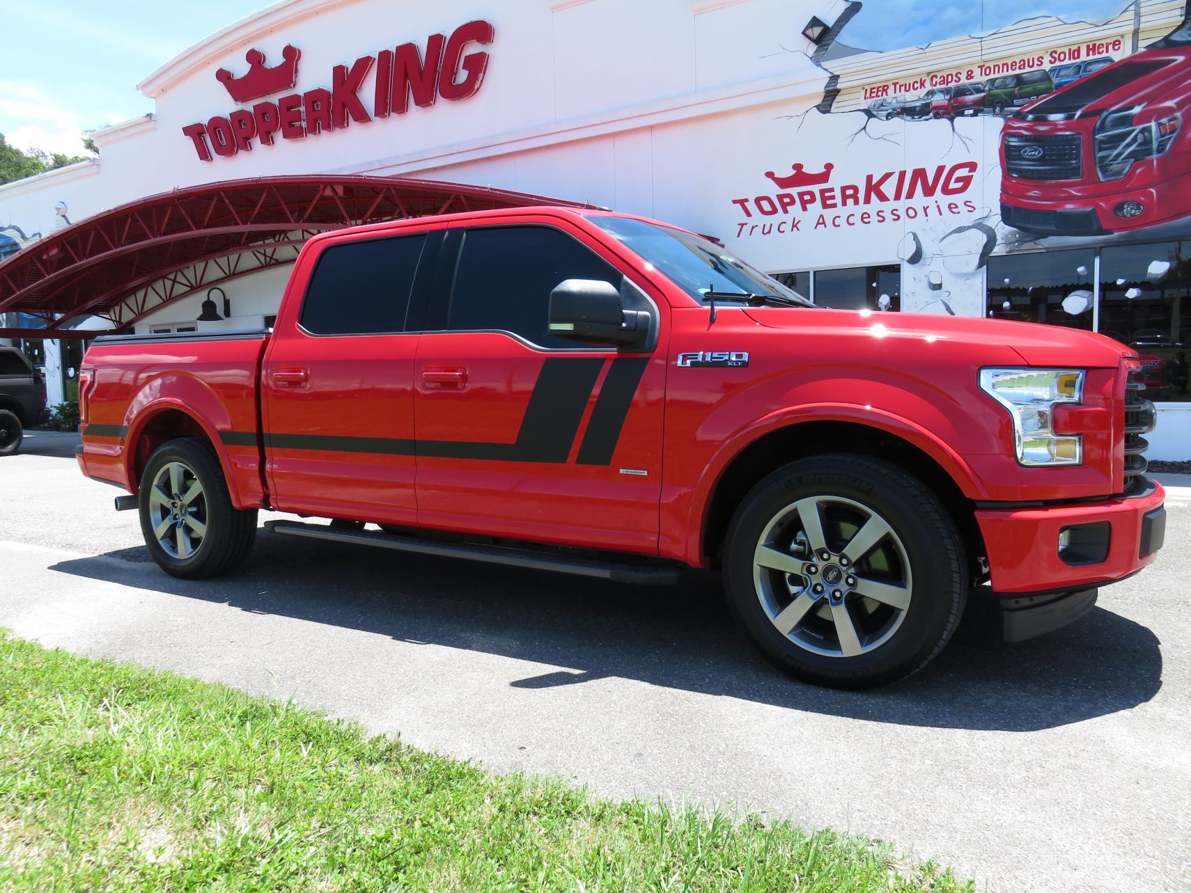 2017 Ford F150 with TruXedo TruXport Soft Tonneau, Graphics, Running Boards, Tint, Hitch. Call TopperKING Brandon 813-689-2449 or Clearwater 727-530-9066!