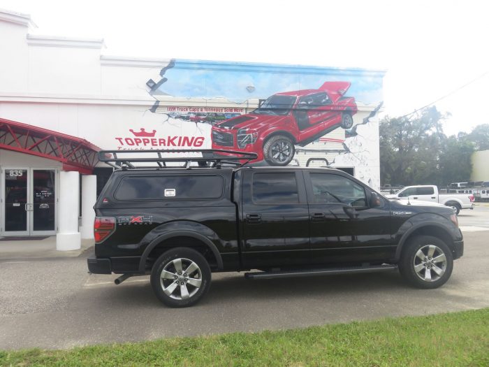 Ford F150 with LEER 100RCC Commercial Topper, Roof Racks, Tool Boxes, Running Boards by TopperKING in Brandon 813-689-2449 or Clearwater 727-530-9066 Call!