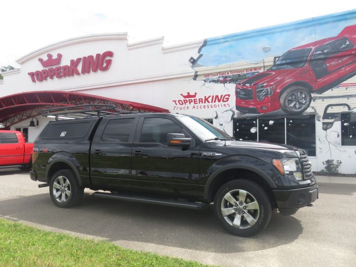 Ford F150 with LEER 100RCC Commercial Topper, Roof Racks, Tool Boxes, Running Boards by TopperKING in Brandon 813-689-2449 or Clearwater 727-530-9066 Call!