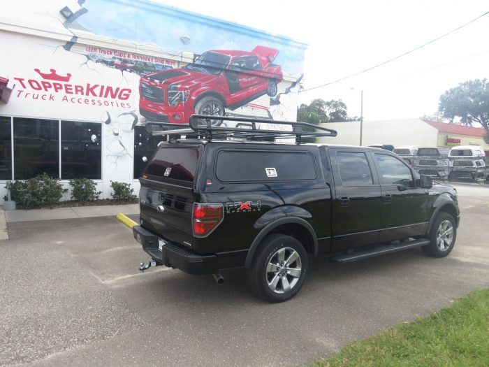 Ford F150 with LEER 100RCC Commercial Topper, Roof Racks, Tool Boxes, Running Boards by TopperKING in Brandon 813-689-2449 or Clearwater 727-530-9066 Call!