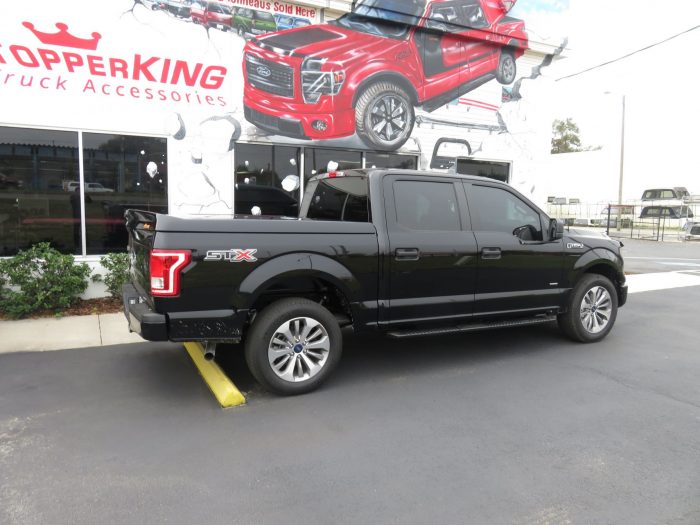 2015 Ford F150 with LEER 750 Sport tonneau, Running Boards, Hitch, Tint by TopperKING Brandon, FL 813-689-2449 or Clearwater, FL 727-530-9066. Call today!
