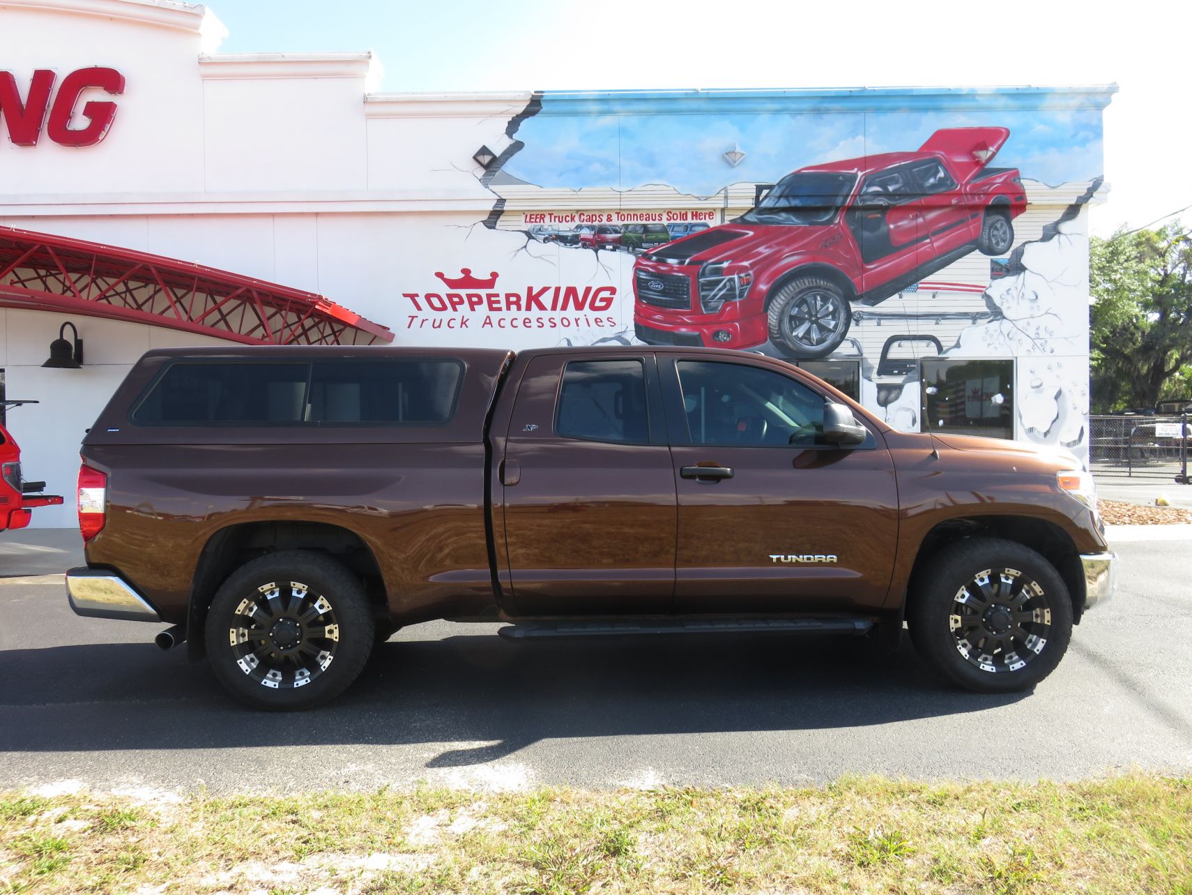 2018 Toyota Tundra with Ranch Sierra, Hitch, Tint, Running boards by TopperKING Brandon 813-689-2449 or Clearwater FL 727-530-9066. Call Now!