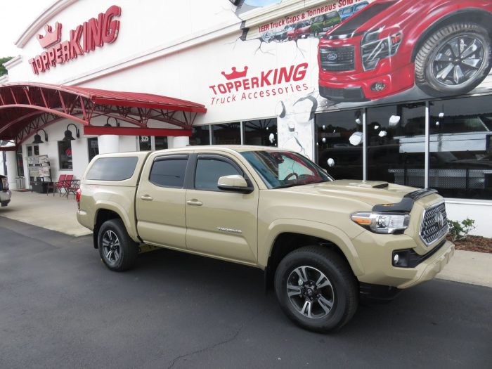 2018 Toyota Tacoma with Leer 100XQ, Bug Shield, Vent Visors, Hitch, Tint by TopperKING in Brandon, FL 813-689-2449 or Clearwater, FL 727-530-9066. Call Now!