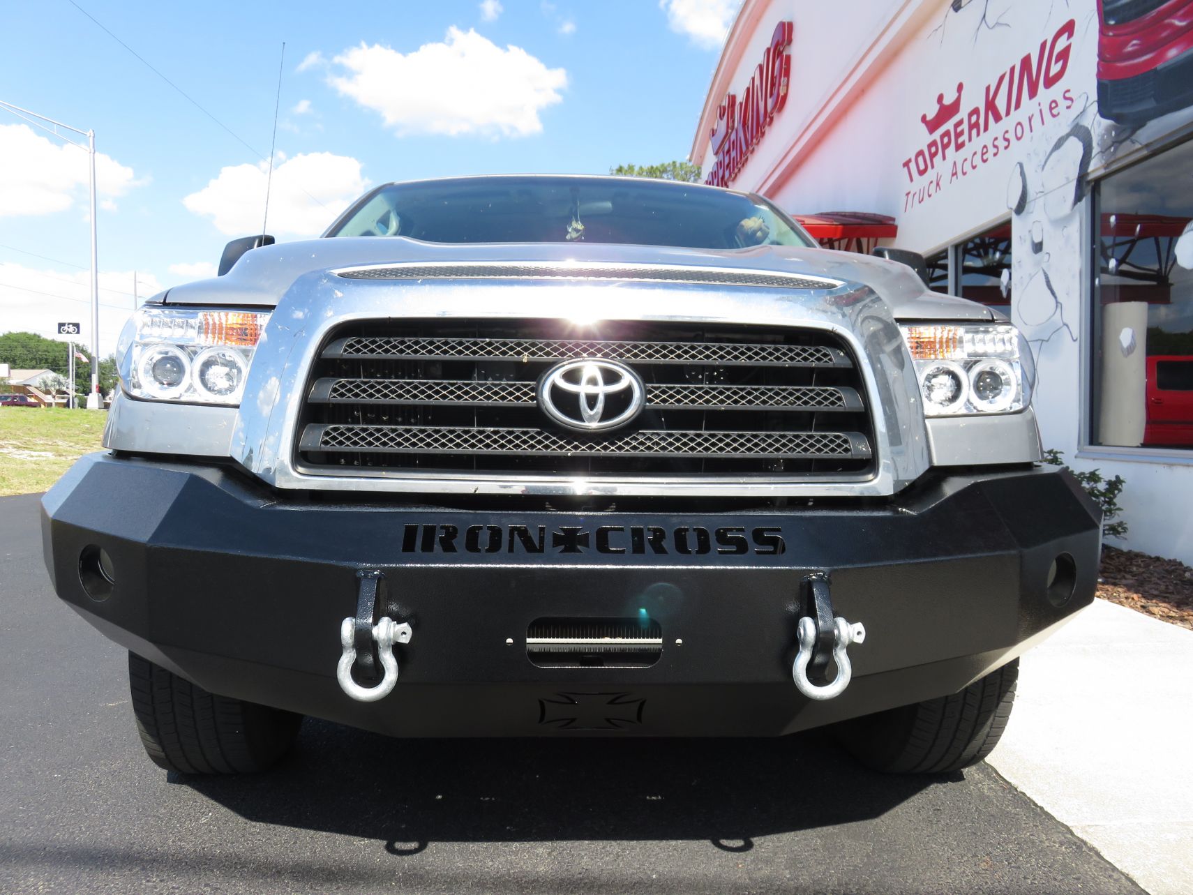2013 Toyota Tundra with Iron Cross Bumper, Hitch, Tint by TopperKING in Brandon, FL 813-689-2449 or Clearwater, FL 727-530-9066. Call today!