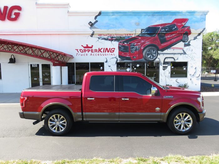 2018 Ford F150 with LEER 350M/TrilogyX2T, Tint, Chrome Accessories, and Retractable Step. Call TopperKING Brandon 813-689-2449 or Clearwater 727-530-9066.