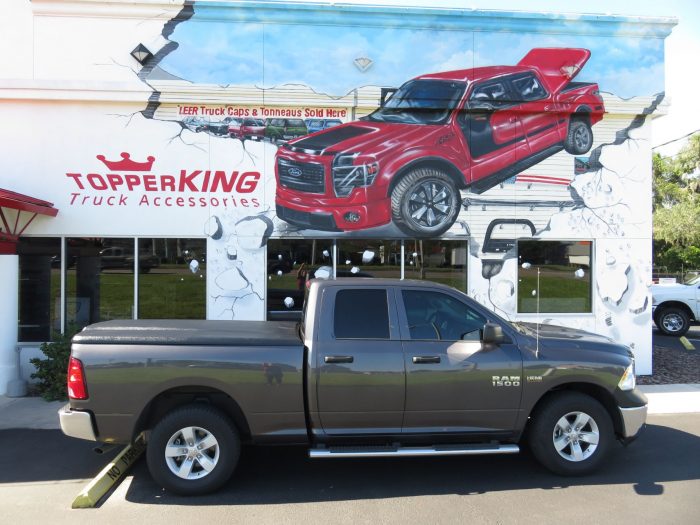 2017 Dodge RAM with Undercover Elite, Nerf Bars, Hitch, Tint by TopperKING in Brandon, FL 813-689-2449 or Clearwater, FL 727-530-9066. Call today!