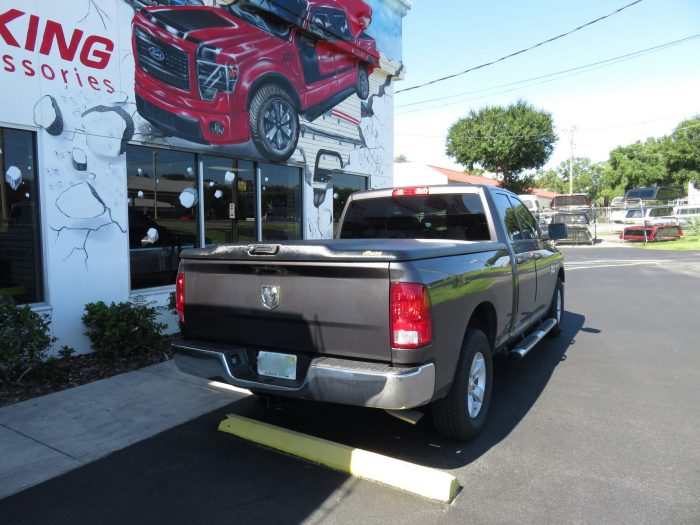 2017 Dodge RAM with Undercover Elite, Nerf Bars, Hitch, Tint by TopperKING in Brandon, FL 813-689-2449 or Clearwater, FL 727-530-9066. Call today!