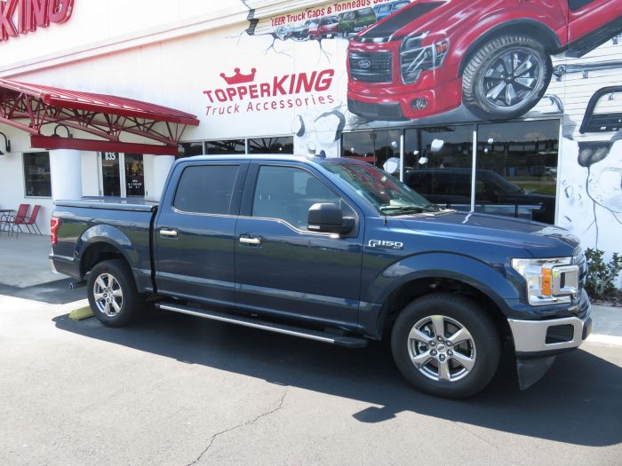 2018 Ford F150 with Undercover Elite, Side Steps, Chrome, Tint, Hitch by TopperKING Brandon 813-689-2449 or Clearwater FL 727-530-9066. Call!