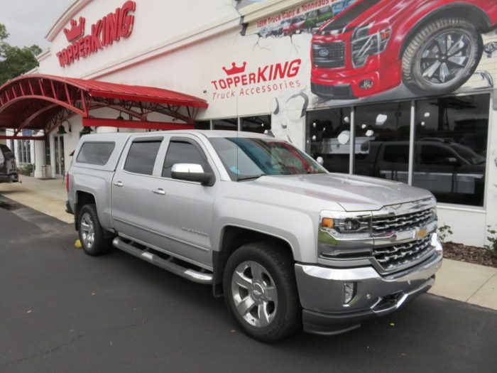 2018 Chevy Silverado Ranch Echo, Nerf Bars, Hitch, Vent Visors, Chrome, Tint. Call TopperKING Brandon 813-689-2449 Clearwater 727-530-9066.