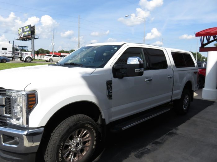 2018 Ford F250 with LEER 100XR, Hitch, Chrome, Retractable Steps, Tint. Call TopperKING Brandon 813-689-2449 or Clearwater FL 727-530-9066!