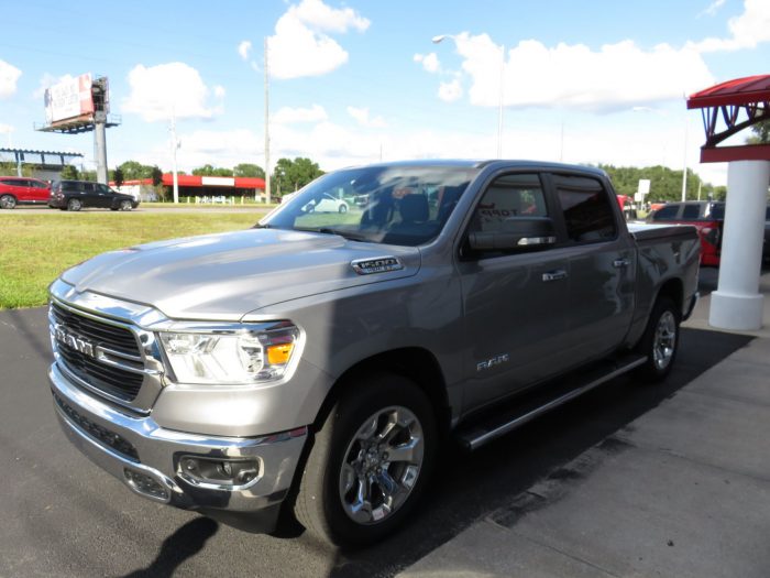 2019 Dodge RAM with LEER 550, Nerf Bars, Chrome, Tint, Hitch by TopperKING Brandon 813-689-2449 or Clearwater FL 727-530-9066. Call Today!