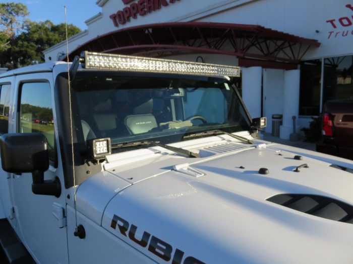 2017 Jeep Wrangler with Bumper and Light Bars, Tint, Hitch by TopperKING Brandon 813-689-2449 or Clearwater FL 727-530-9066. Call Us Today!