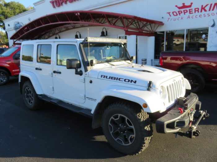 2017 Jeep Wrangler with Bumper and Light Bars, Tint, Hitch by TopperKING Brandon 813-689-2449 or Clearwater FL 727-530-9066. Call Us Today!