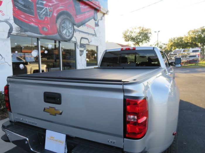 2018 Chevy Silverado with Roll-n-Lock, BedSlide, Hitch, Nerf Bar, Vent Visor. Call TopperKING Brandon 813-689-2449 or Clearwater 727-530-9066!