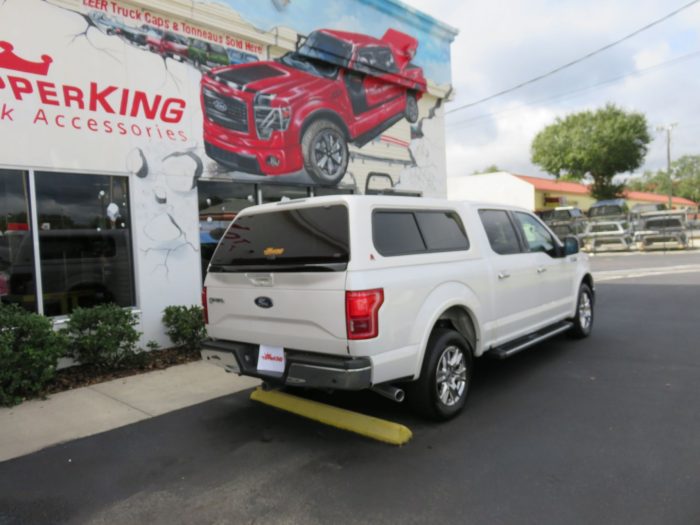 2018 Ford F150 with LEER 100XR, Side Steps, Tint, Chrome, Hitch by TopperKING Brandon 813-689-2449 or Clearwater FL 727-530-9066. Call today!