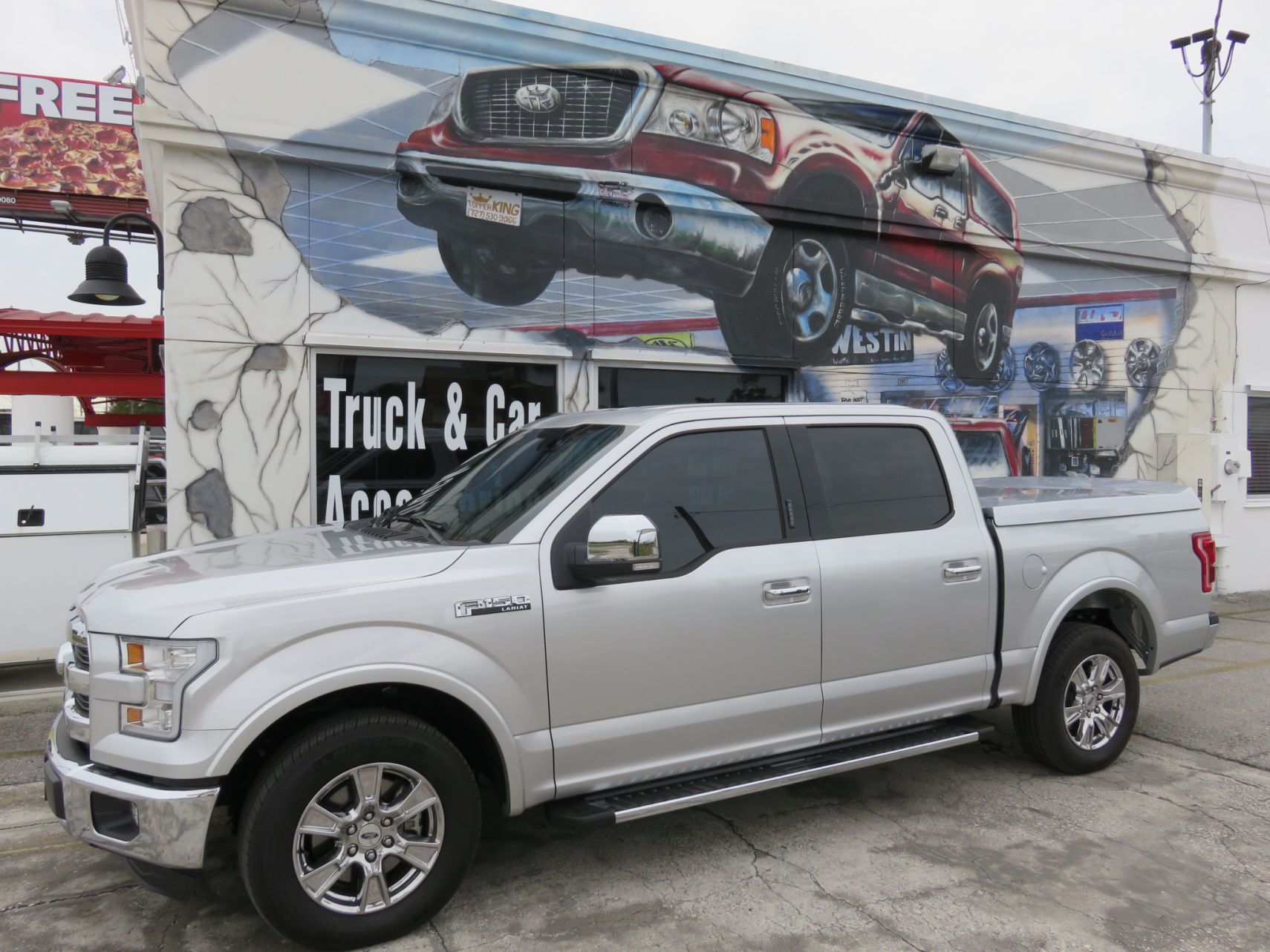 2016 Ford F150 with LEER 750 Sport, Running Boards, Chrome, Hitch, Tint. Call TopperKING Brandon 813-689-2449 or Clearwater FL 727-530-9066.