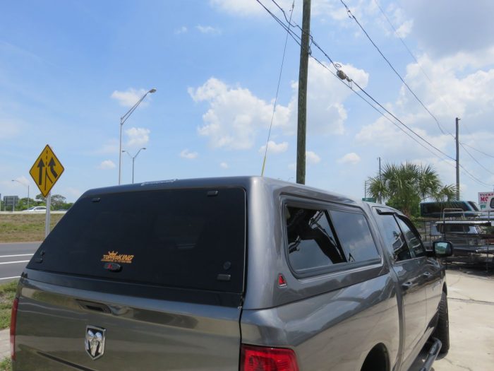 2017 Dodge Ram with LEER 100XR, Tint, Blacked Out Nerf Bars, Vent Visors. Call TopperKING Brandon 813-689-2449 or Clearwater FL 727-530-9066.