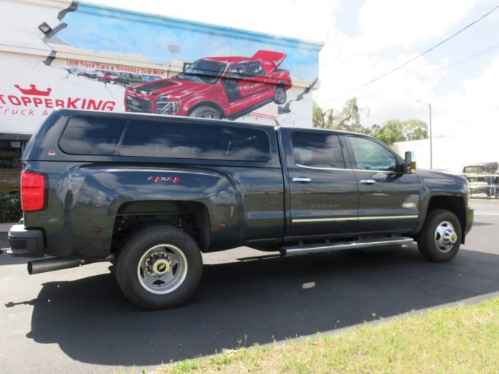 2018 Chevy Silverado with LEER 100XL, Chrome, Hitch, Tint, Nerf Bars by TopperKING Brandon 813-689-2449 or Clearwater FL 727-530-9066. Call!