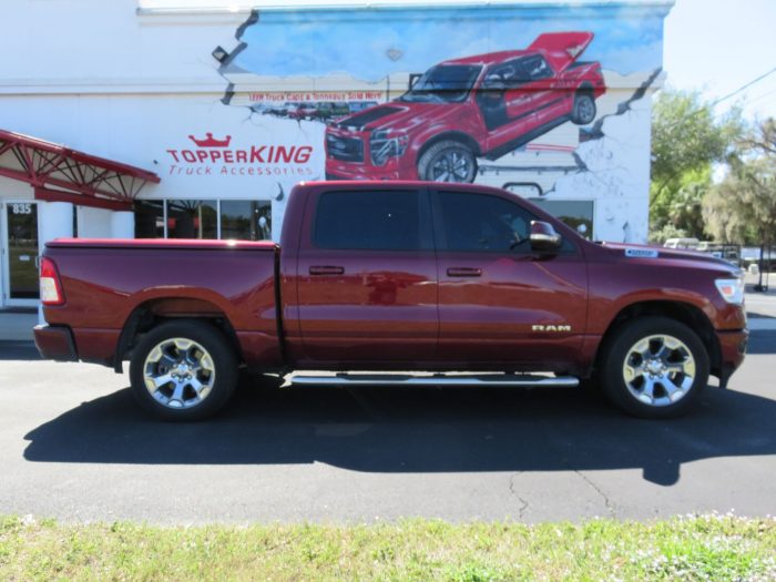 2019 Dodge RAM with Undercover LUX, Nerf Bars, Hitch, Tint by TopperKING Brandon 813-689-2449 or Clearwater FL 727-530-9066. Call Us Today!