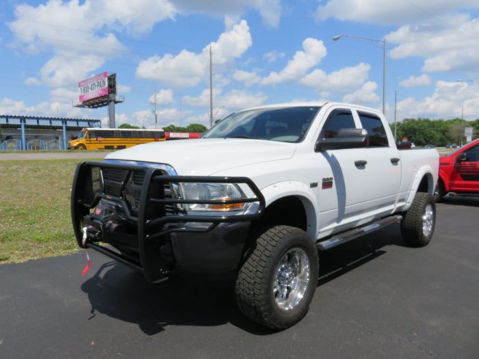 2011 Dodge RAM Grill Guard, Winch, Vent Visor, Nerf Bars, Hitch, Tool Box, Tint by TopperKING Brandon 813-689-2449 Clearwater FL 727-530-9066.