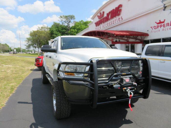 2011 Dodge RAM Grill Guard, Winch, Vent Visor, Nerf Bars, Hitch, Tool Box, Tint by TopperKING Brandon 813-689-2449 Clearwater FL 727-530-9066.