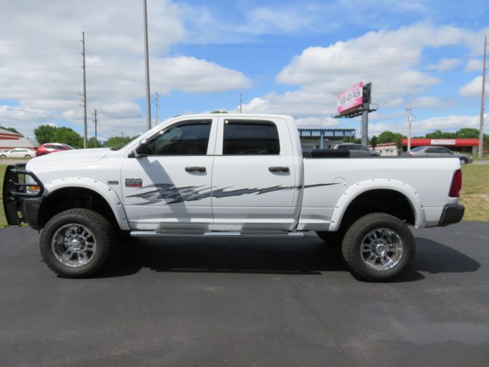 2011 Dodge RAM Grill Guard, Gaphic, Fender Flares, Tool Box, Vent Visor, Hitch. Call TopperKING Brandon 813-689-2449 Clearwater 727-530-9066.