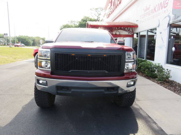 2014 Chevy Silverado with LEER 350M, Fender Flares, Nerf Bars, Tint, Hitch by TopperKING in Brandon 813-689-2449 or Clearwater, FL 727-530-9066. Call today!