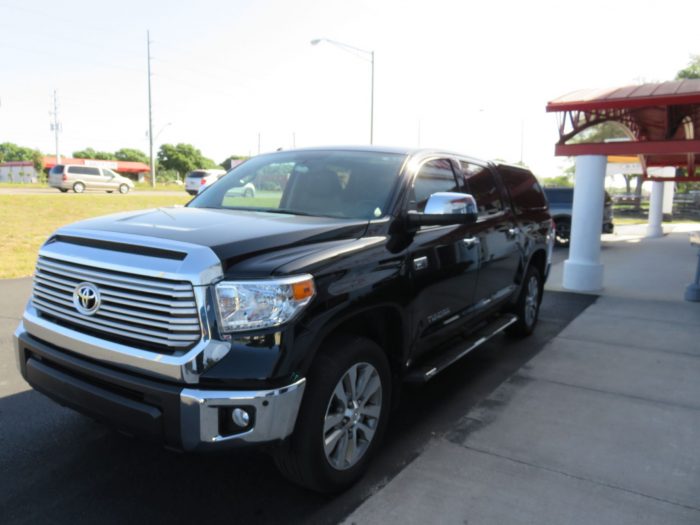 2017 Toyota Tundra with LEER 100XQ, Nerf bars, Chrome, Hitch, Tint by TopperKING Brandon 813-689-2449 or Clearwater FL 727-530-9066. Call Us!