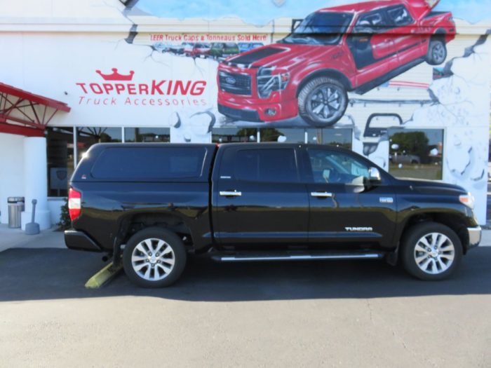 2017 Toyota Tundra with LEER 100XQ, Nerf bars, Chrome, Hitch, Tint by TopperKING Brandon 813-689-2449 or Clearwater FL 727-530-9066. Call Us!