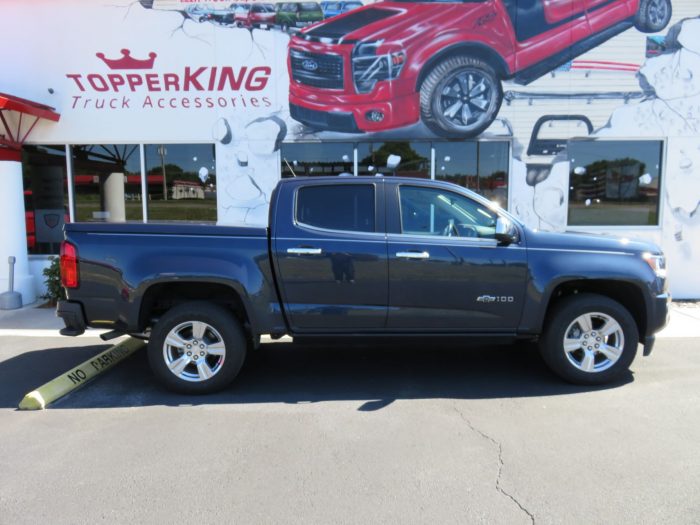 2019 Chevy Colorado with LEER 550, Chrome, Pinstripe, Retractable Step, Tint, Hitch by TopperKING Brandon 813-689-2449 or Clearwater 727-530-9066. Call Now!